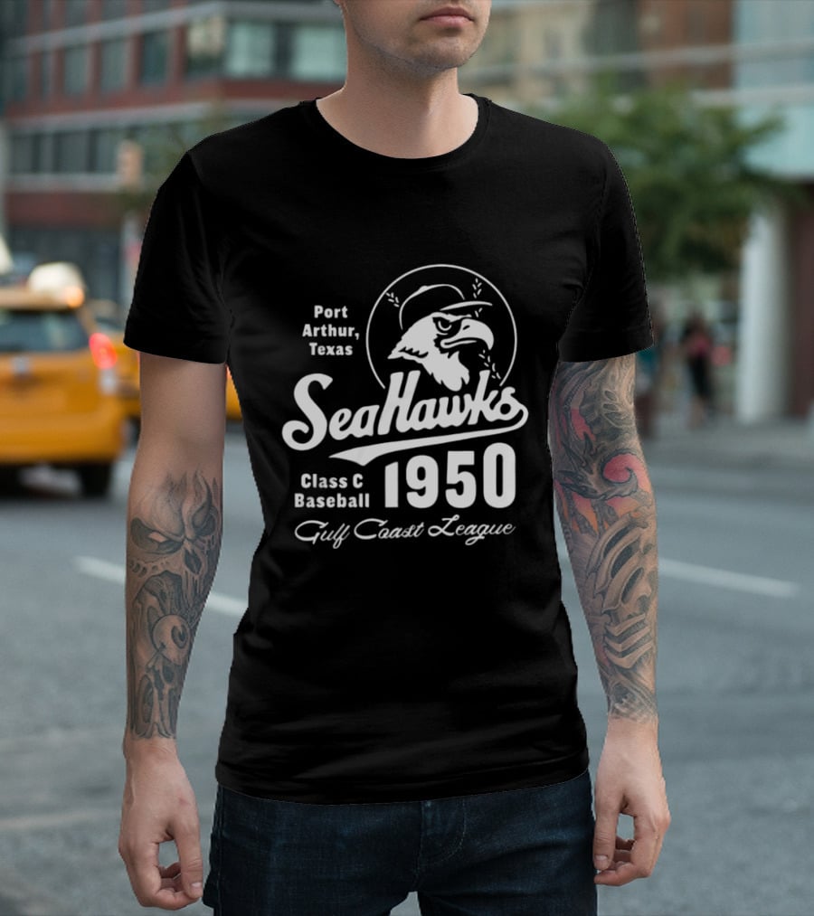 Port Arthur Texas Seahawks Class C Baseball 1950 Gulf Coast League T-Shirt