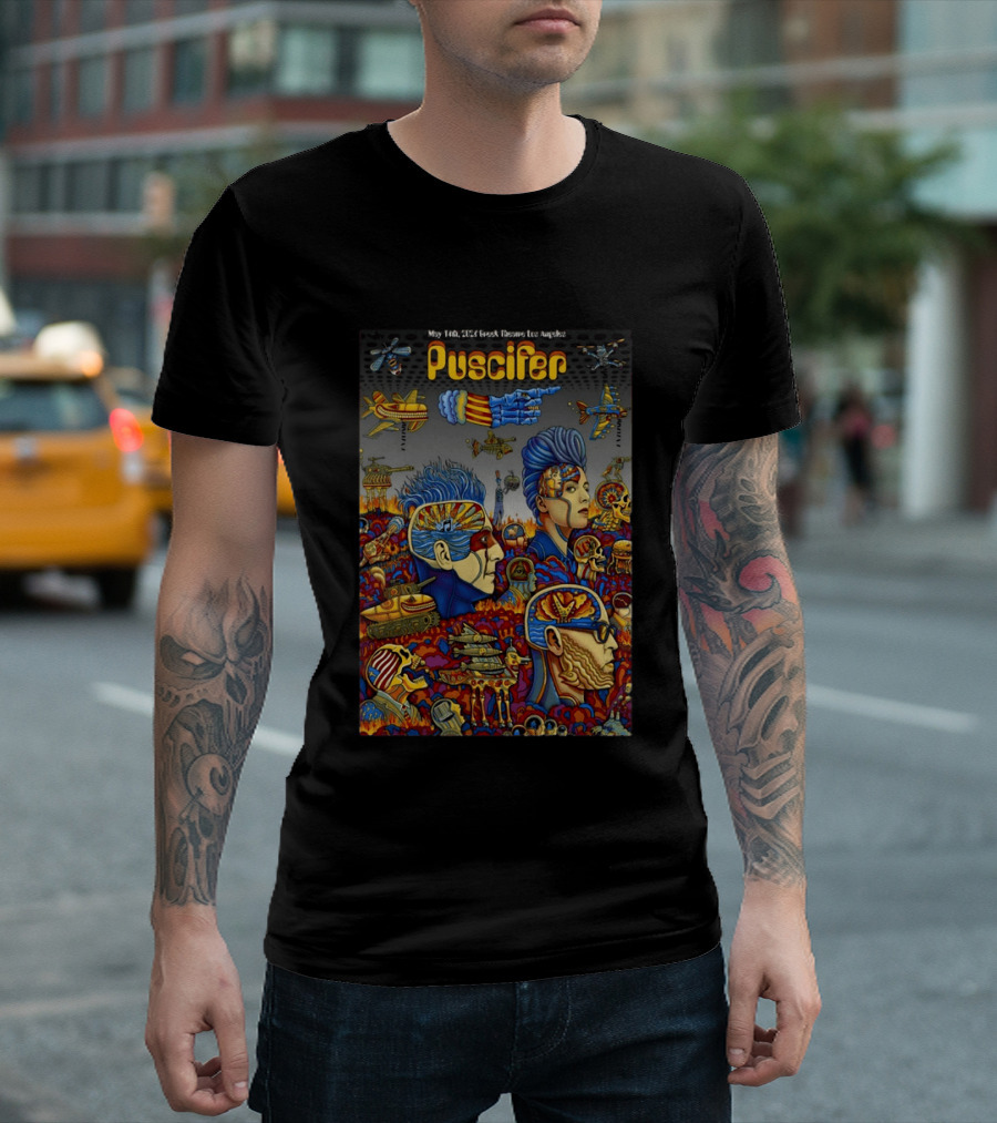 Puscifer May 14 2026 Greek Theatre Los Angeles CA Psychedelic Concert T-Shirt