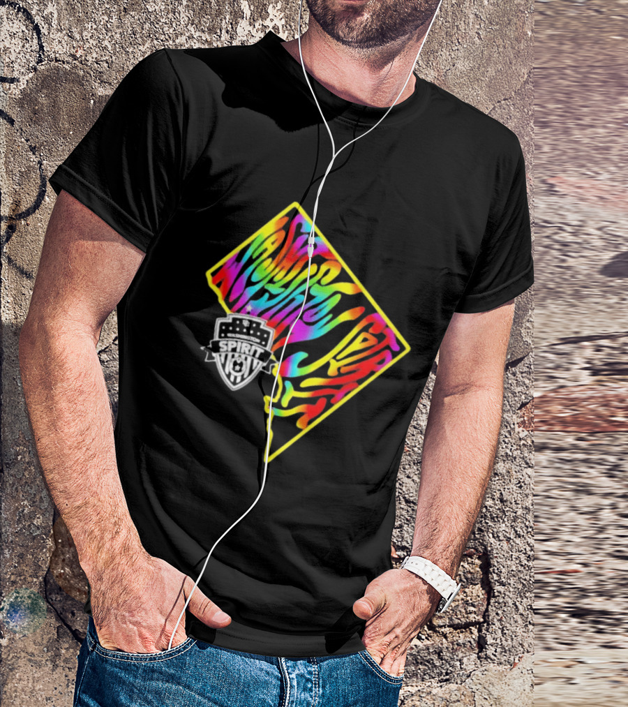 Washington Spirit Groovy Pride Rainbow State Map T-Shirt