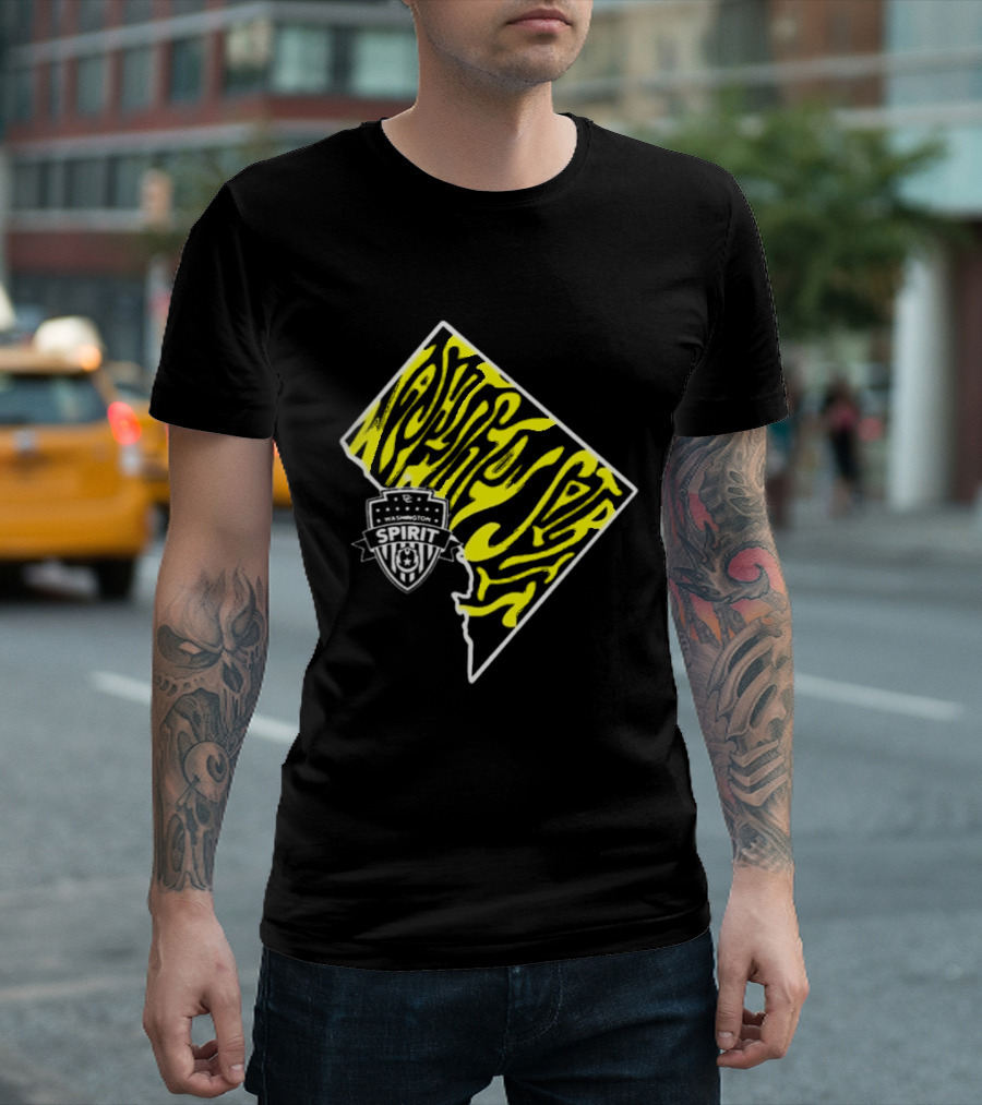 Washington Spirit Groovy State Team Logo Yellow T-Shirt