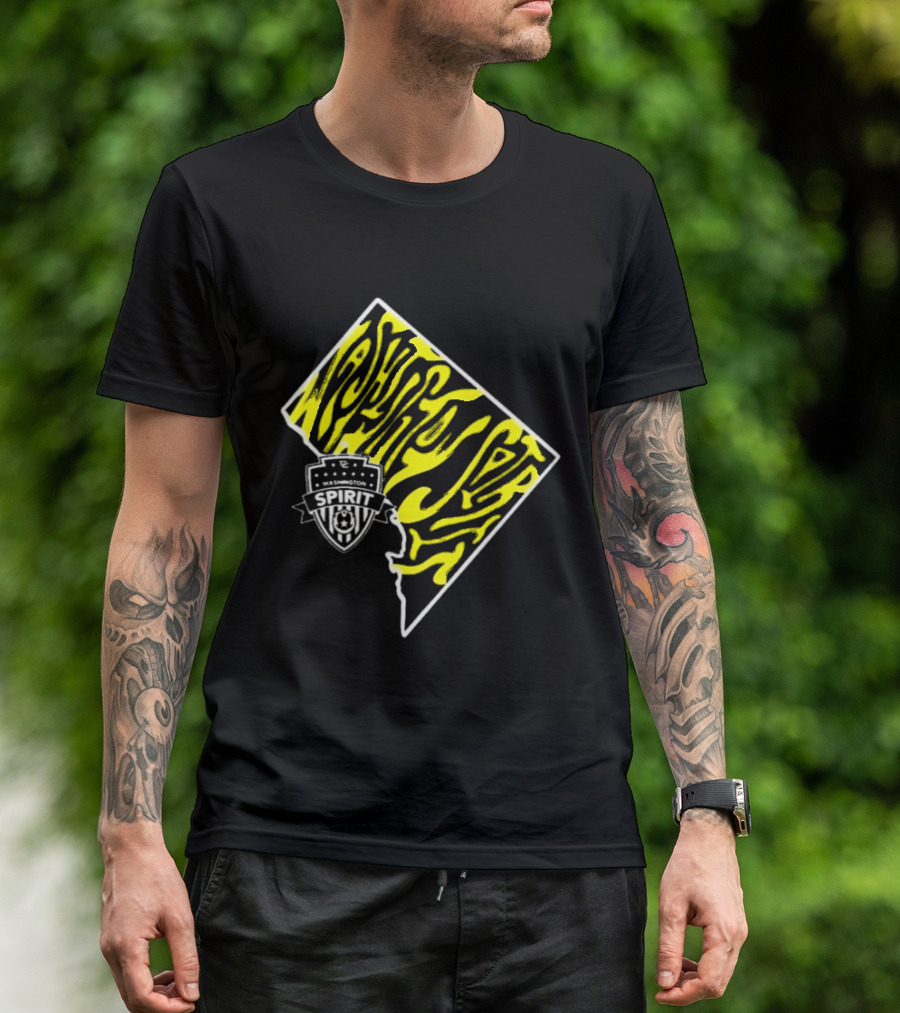 Washington Spirit Groovy State Team Logo Yellow T-Shirt