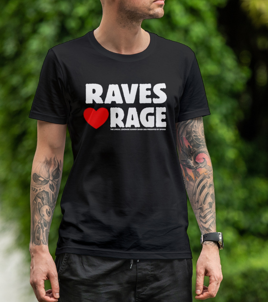 Raves Love Rage Summer Smash 2026 Festival Black Trucker T-Shirt