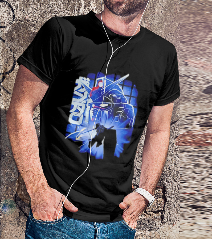 RX 78 2 Mobile Suit Gundam Fighter Neon Blue T-Shirt