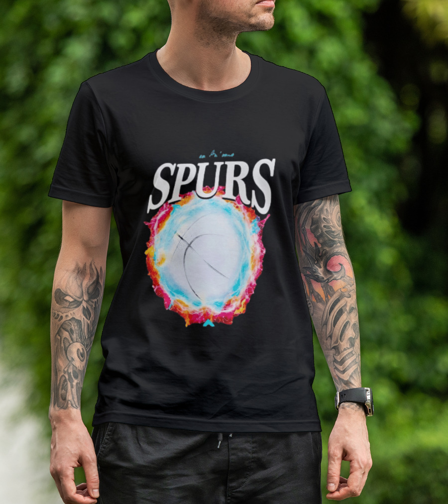 San Antonio Spurs Basketball Cosmic Energy Burst 2026 T-Shirt
