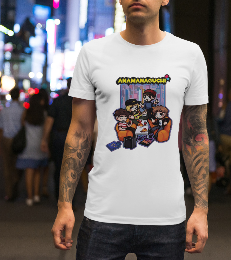 Anamanaguchi Scott Pilgrim Vs The World The Game Retro Pixel Art Scene T-Shirt