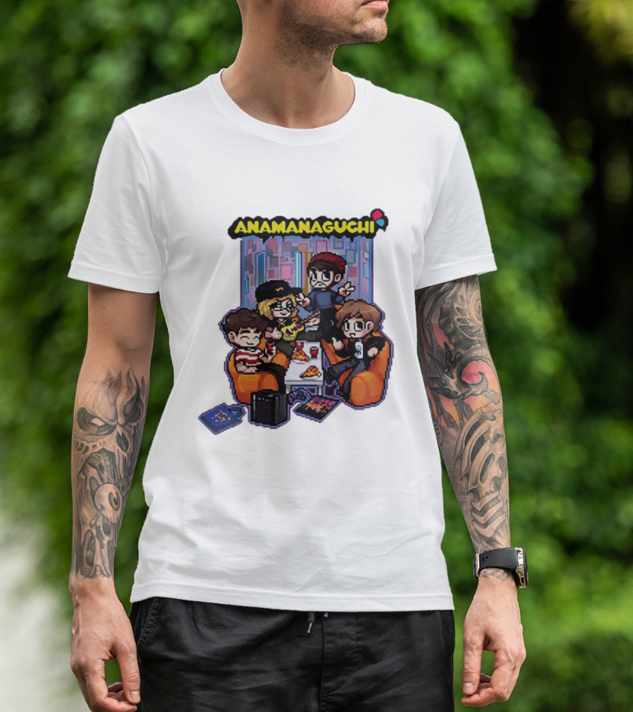 Anamanaguchi Scott Pilgrim Vs The World The Game Retro Pixel Art Scene T-Shirt