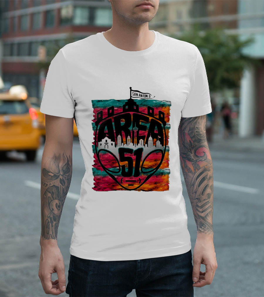 Area 51 San Antonio Spurs NBA Fiesta Skyline 2026 Victor Wembanyama T-Shirt