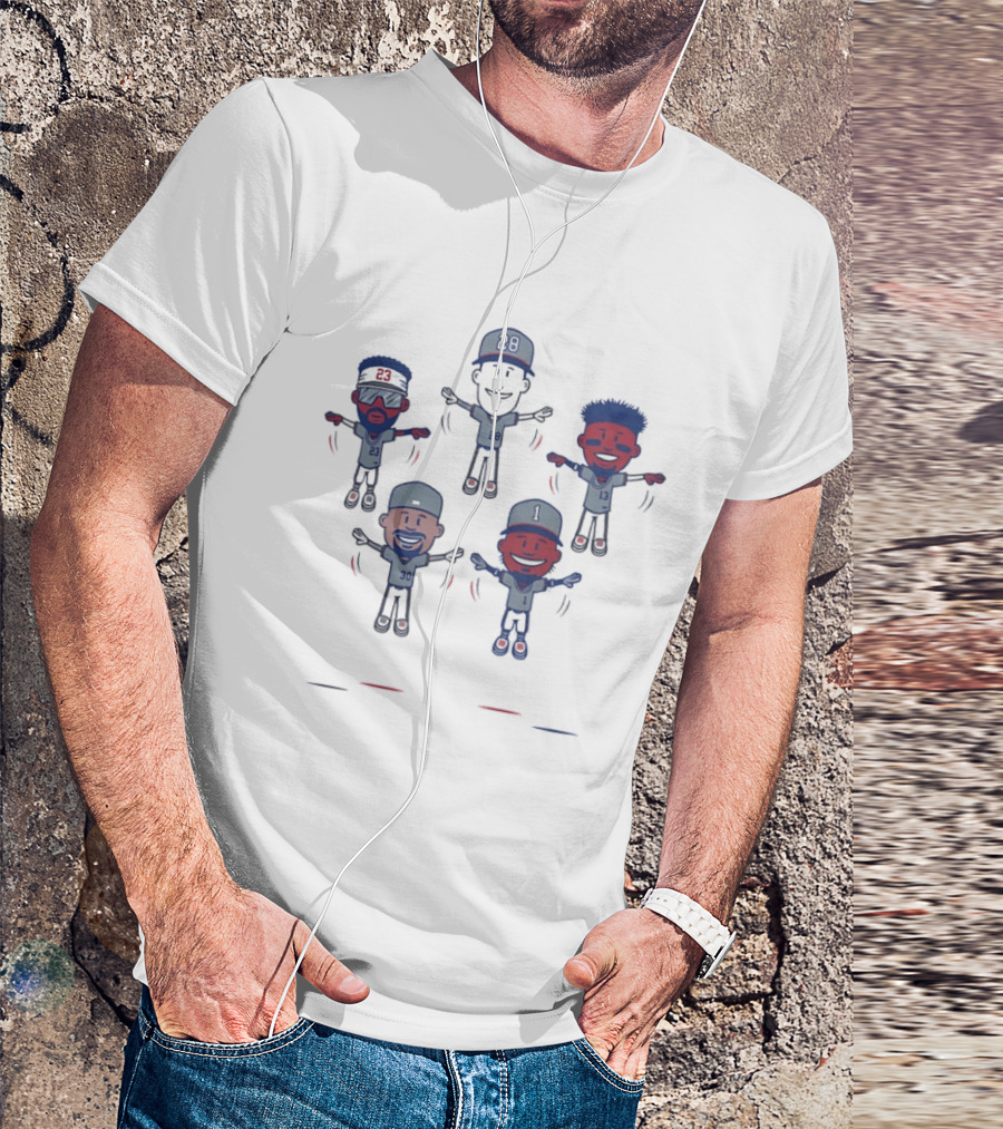 Atlanta Braves Baseball Caricature Players 23 30 20 1 Jerseys T-Shirt