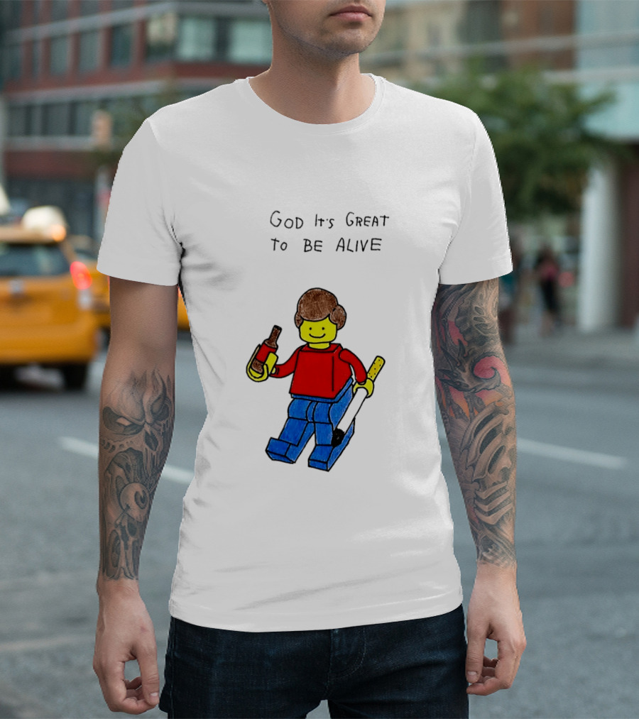 Lego God It's Great To Be Alive Paintbrush And Bottle T-Shirt