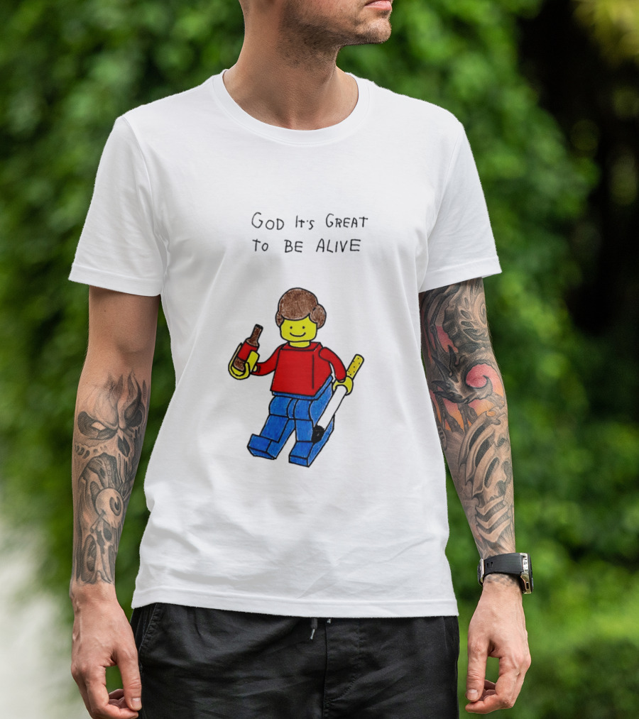 Lego God It's Great To Be Alive Paintbrush And Bottle T-Shirt