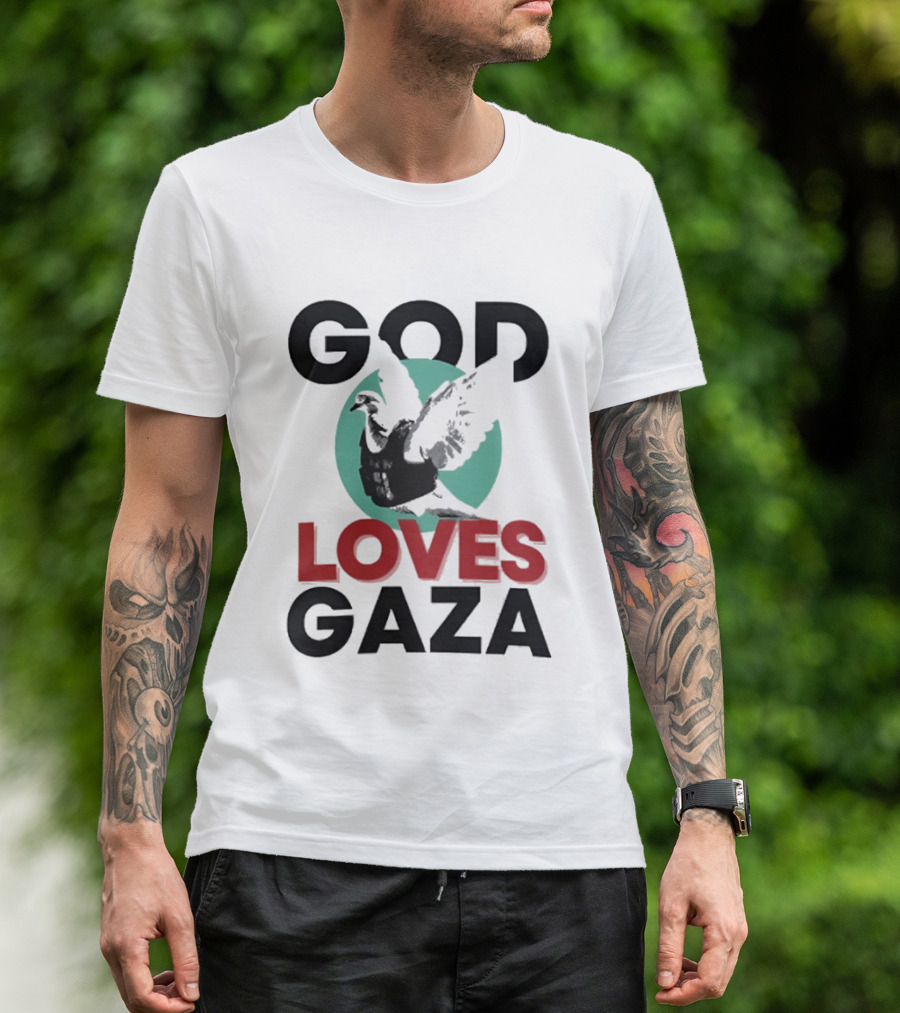 GOD LOVES GAZA Bird T-Shirt