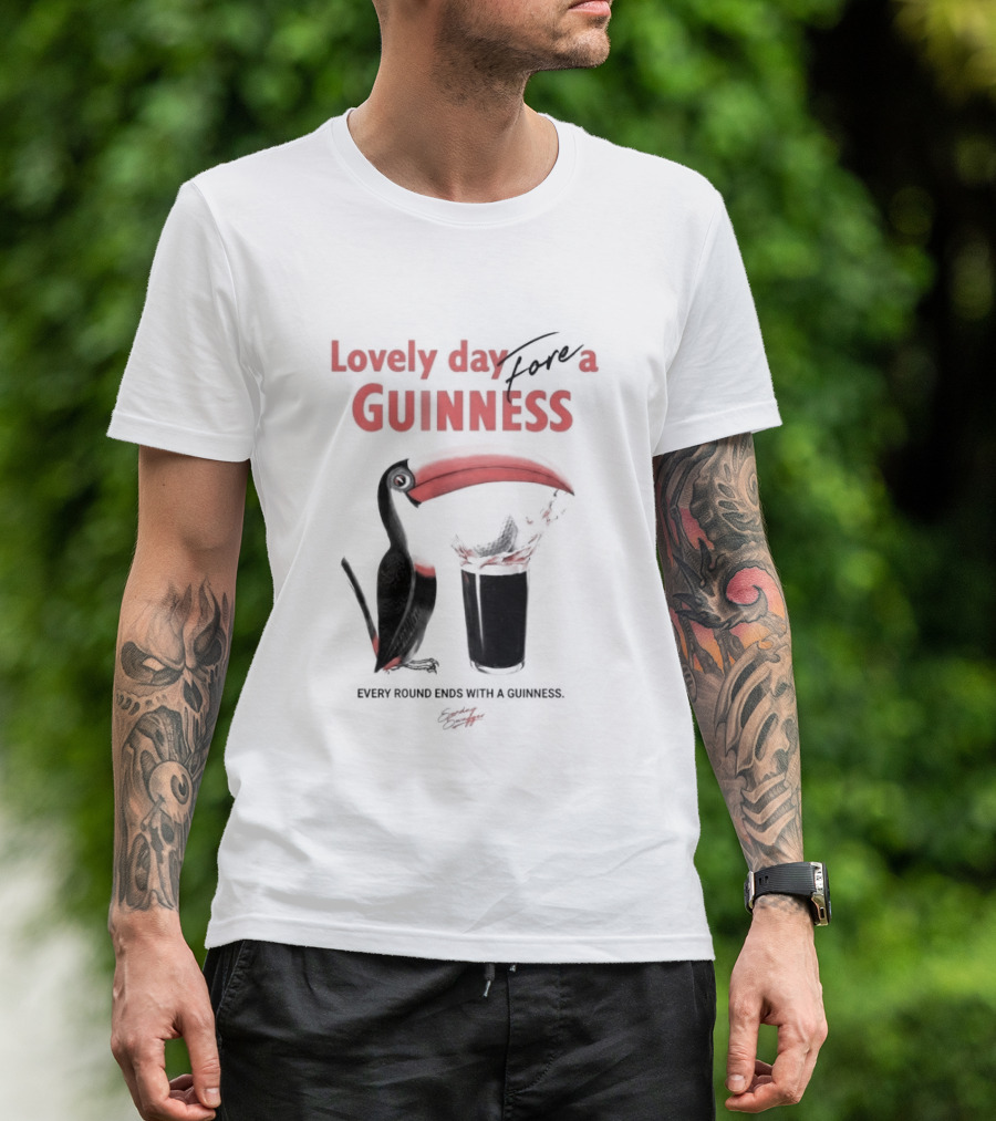 Lovely Day For A Guinness Every Round Ends With A Guinness Toucan Glass T-Shirt