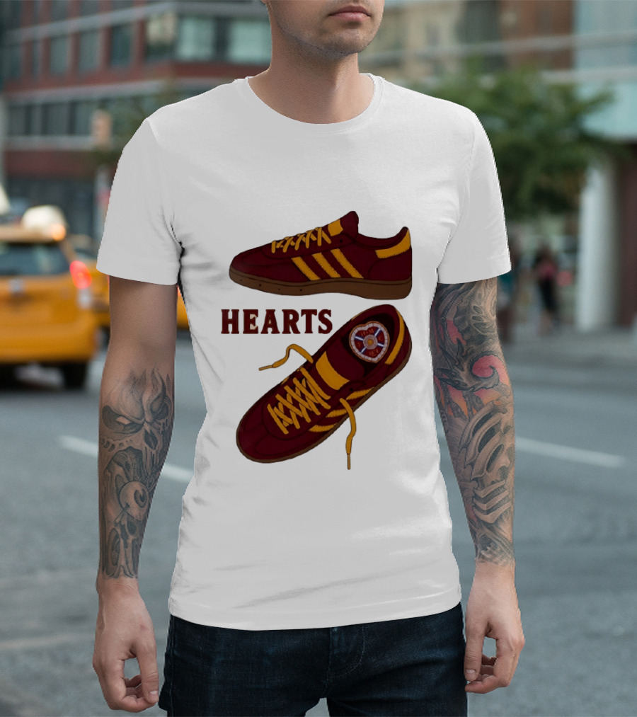 Hearts Casuals 1874 Maroon And Gold Shoes T-Shirt