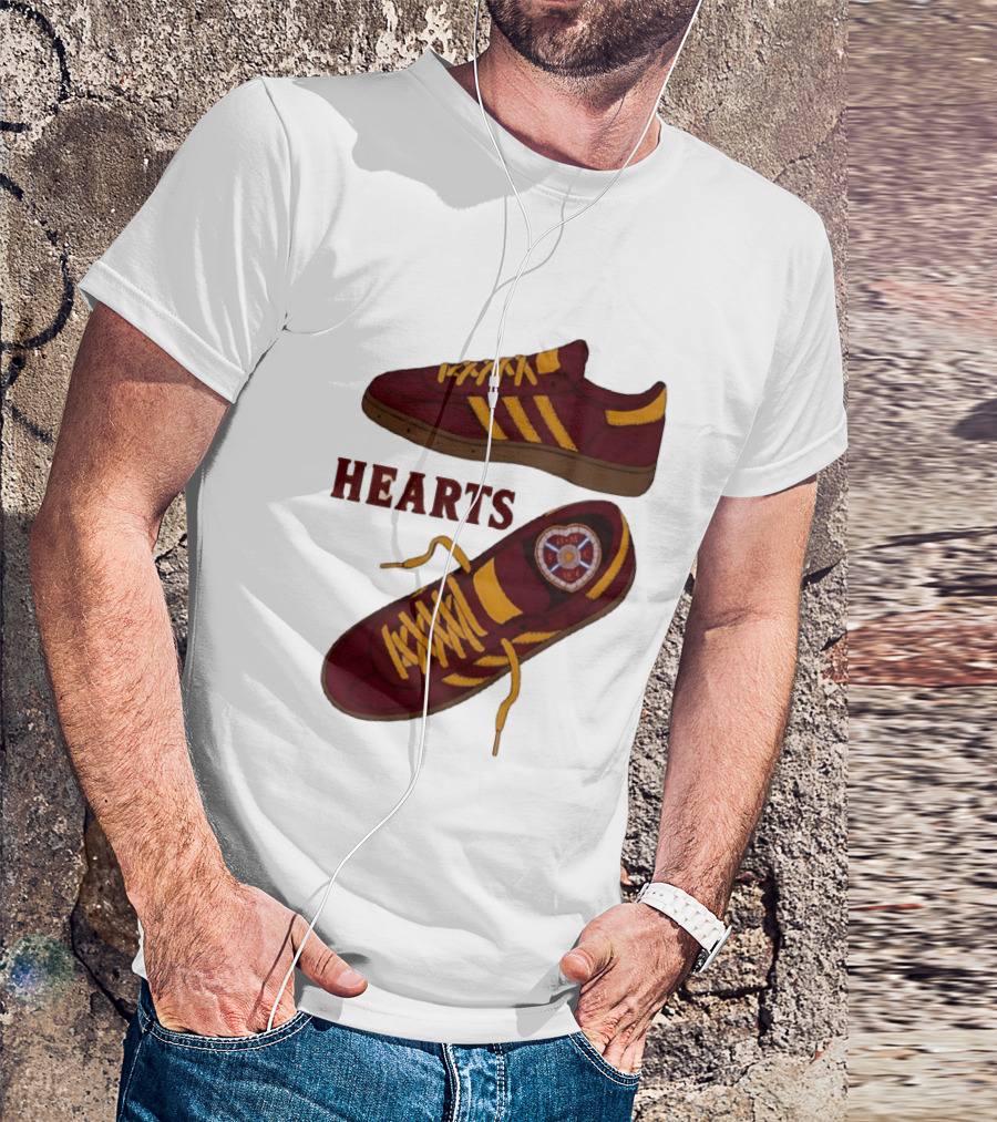 Hearts Casuals 1874 Maroon And Gold Shoes T-Shirt