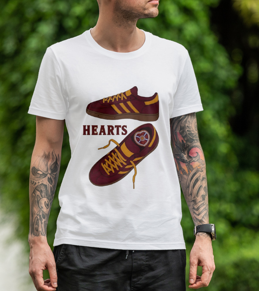 Hearts Casuals 1874 Maroon And Gold Shoes T-Shirt