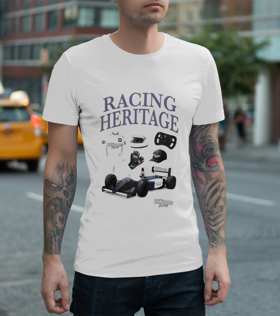 Racing Heritage Williams Racing Formula Car Icons Helmet Glove T-Shirt