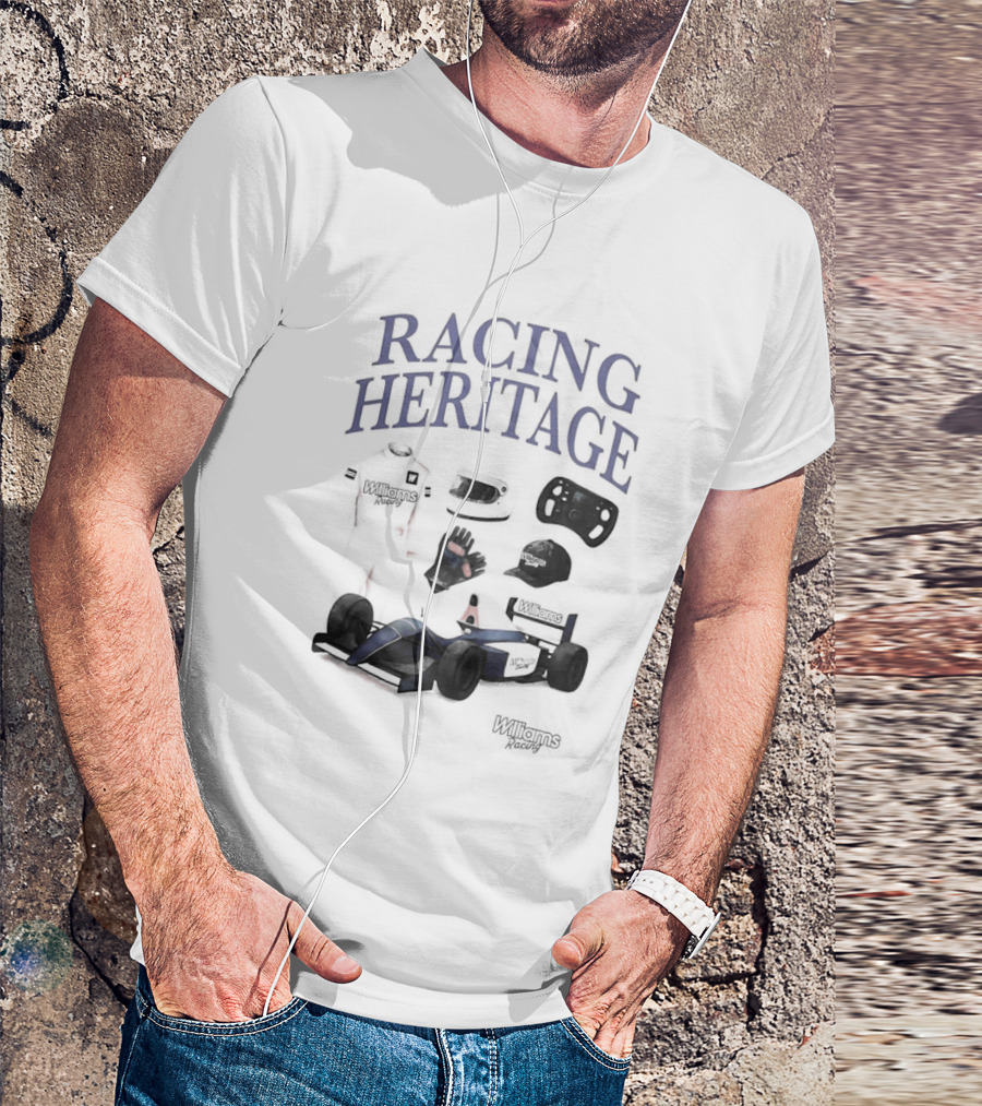 Racing Heritage Williams Racing Formula Car Icons Helmet Glove T-Shirt