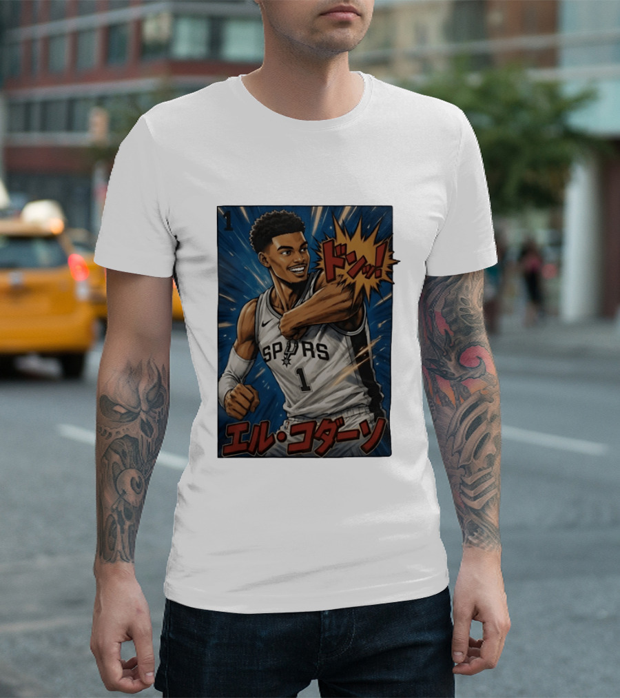 Victor Wembanyama San Antonio Spurs Manga Style Basketball T-Shirt