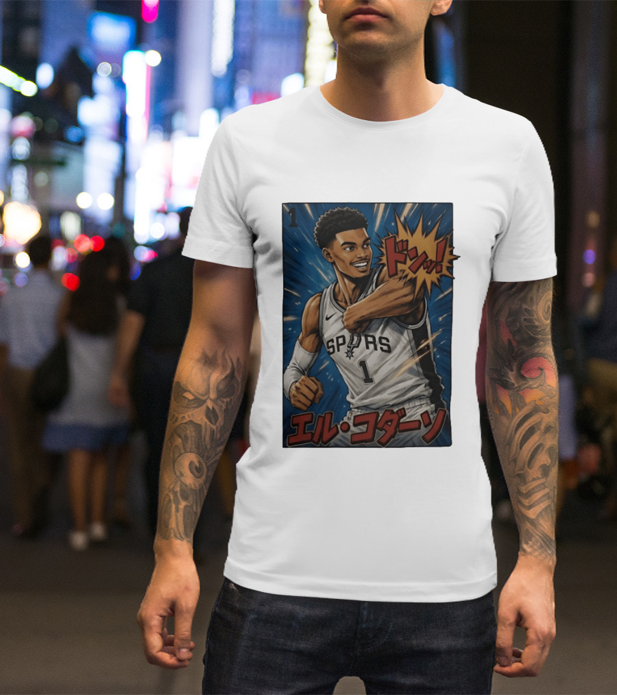 Victor Wembanyama San Antonio Spurs Manga Style Basketball T-Shirt