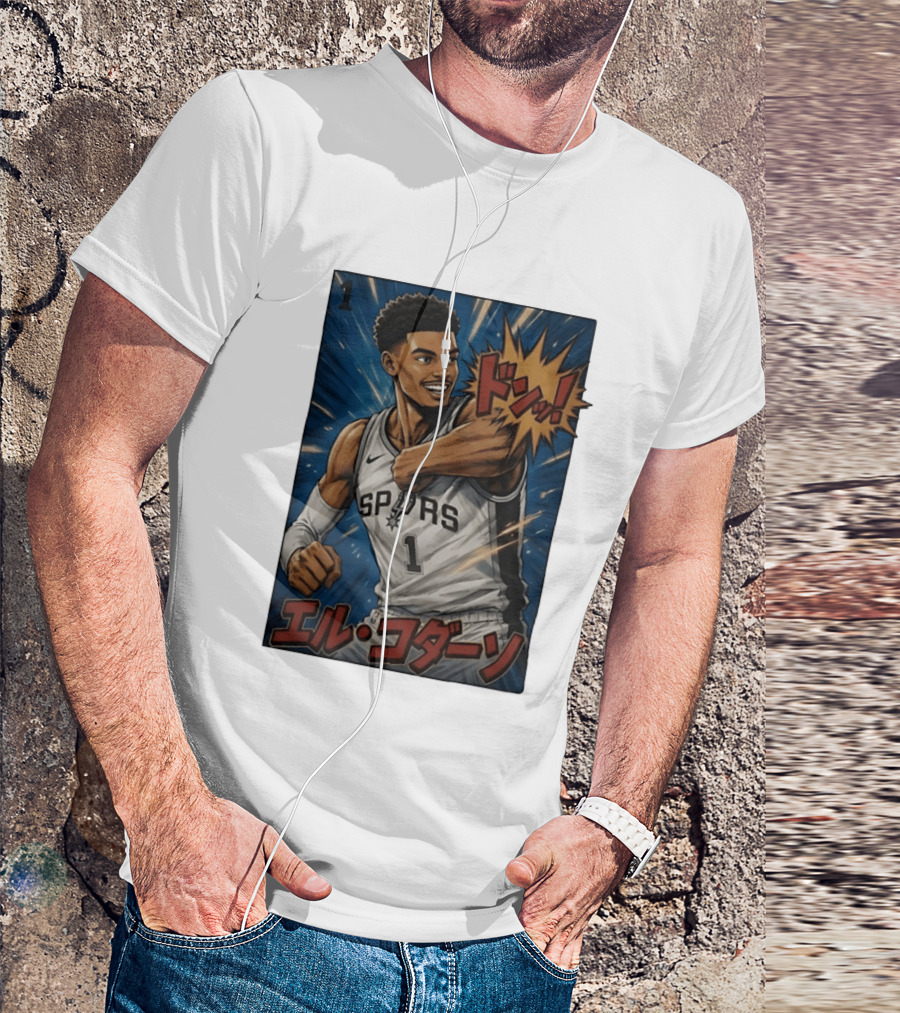 Victor Wembanyama San Antonio Spurs Manga Style Basketball T-Shirt