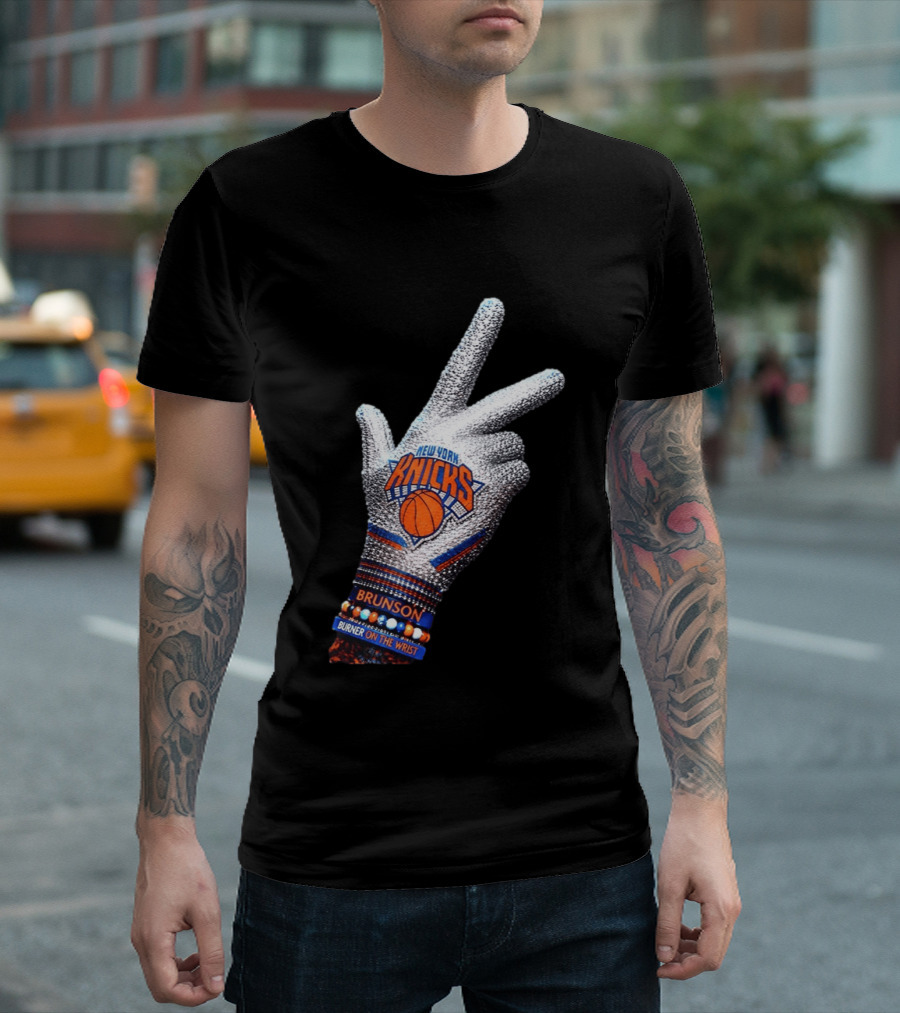 New York Knicks Iceman Jalen Brunson Burner On The Wrist Diamond Chain T-Shirt