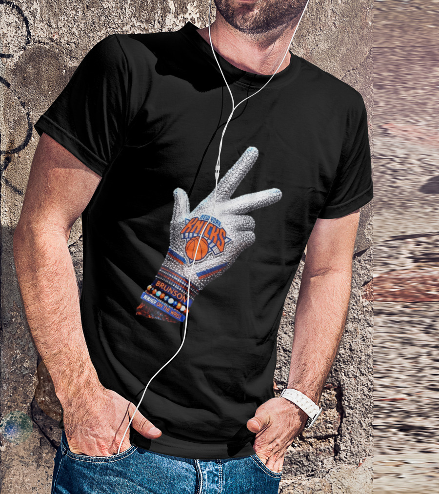 New York Knicks Iceman Jalen Brunson Burner On The Wrist Diamond Chain T-Shirt