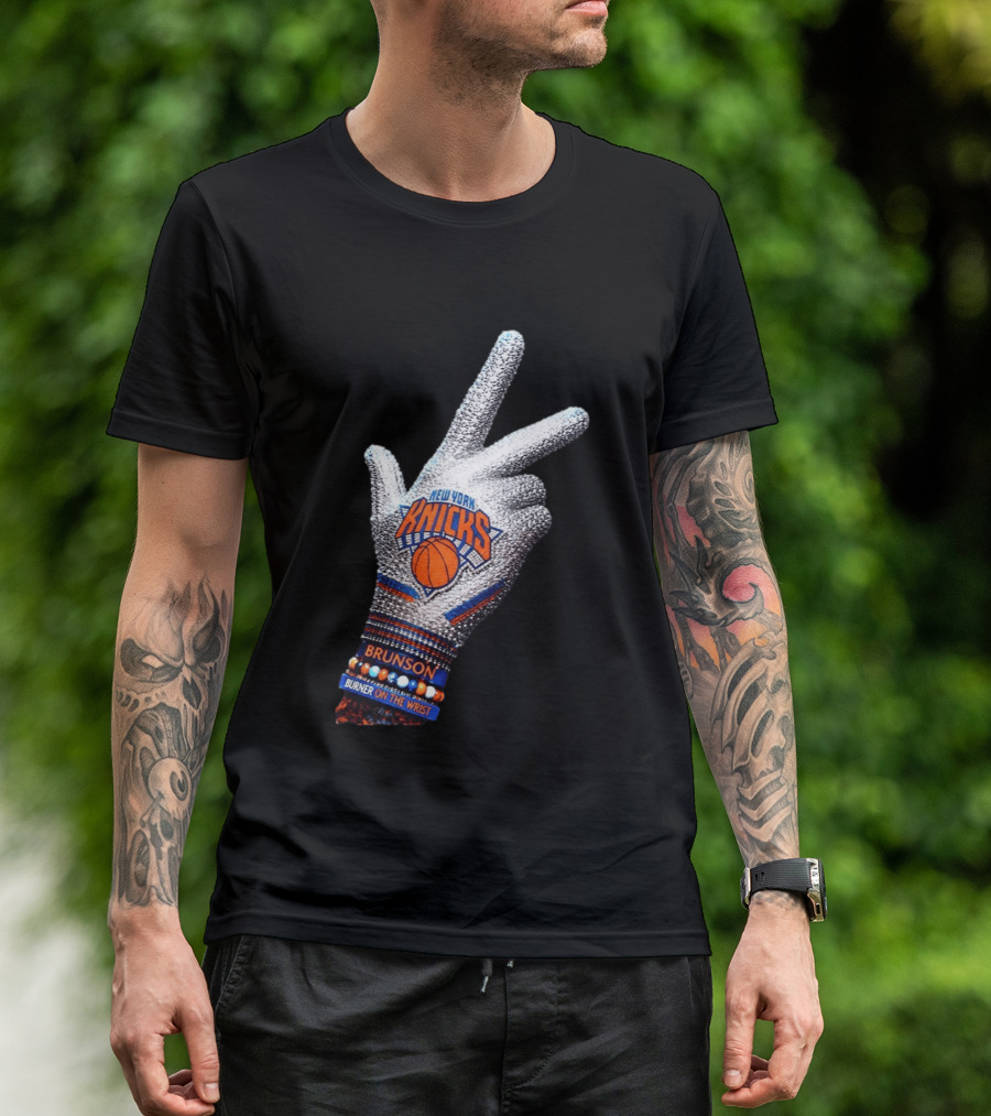 New York Knicks Iceman Jalen Brunson Burner On The Wrist Diamond Chain T-Shirt