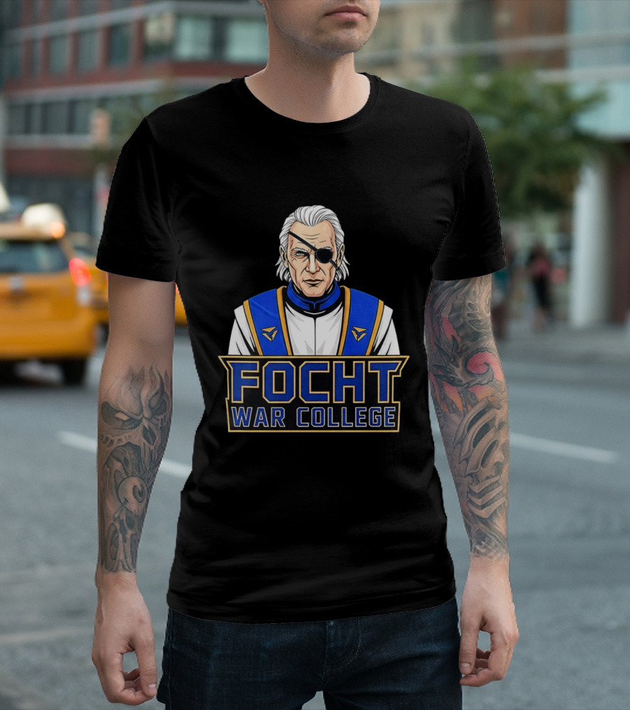Focht War College Eyepatch Commander Blue And Gold Uniform T-Shirt