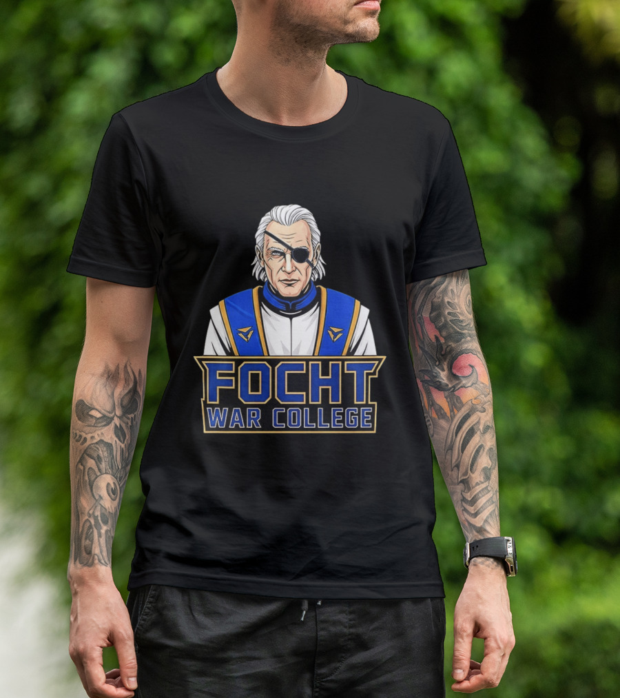 Focht War College Eyepatch Commander Blue And Gold Uniform T-Shirt
