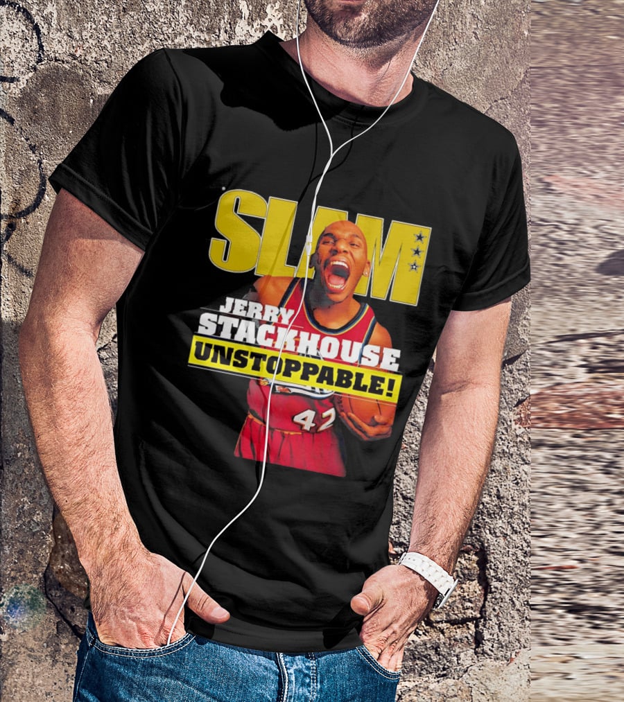 Jerry Stackhouse SLAM Unstoppable Detroit Pistons 42 Hardwood Classics Basketball T-Shirt