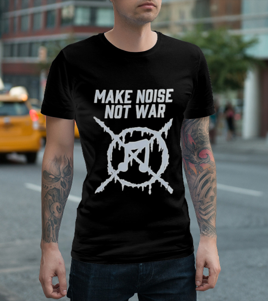 Make Noise Not War Icy Anarchy Music Note T-Shirt