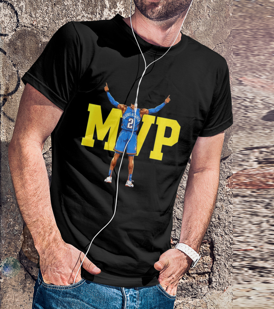 MVP Back 2 Back Shai Gilgeous Alexander Oklahoma City Thunder Basketball Player Blue Jersey Number 2 T-Shirt