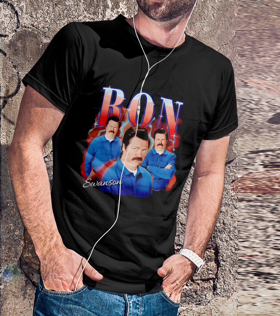 Ron Swanson Triple Image Humor T-Shirt