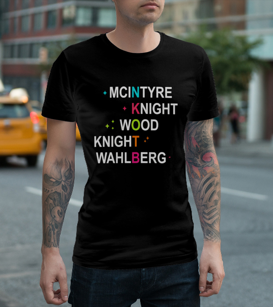 NKOTB McIntyre Knight Wood Wahlberg Colorful T-Shirt