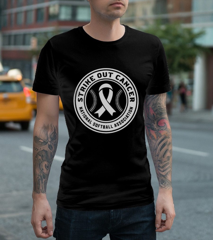 Strike Out Cancer National Softball Association Ribbon T-Shirt