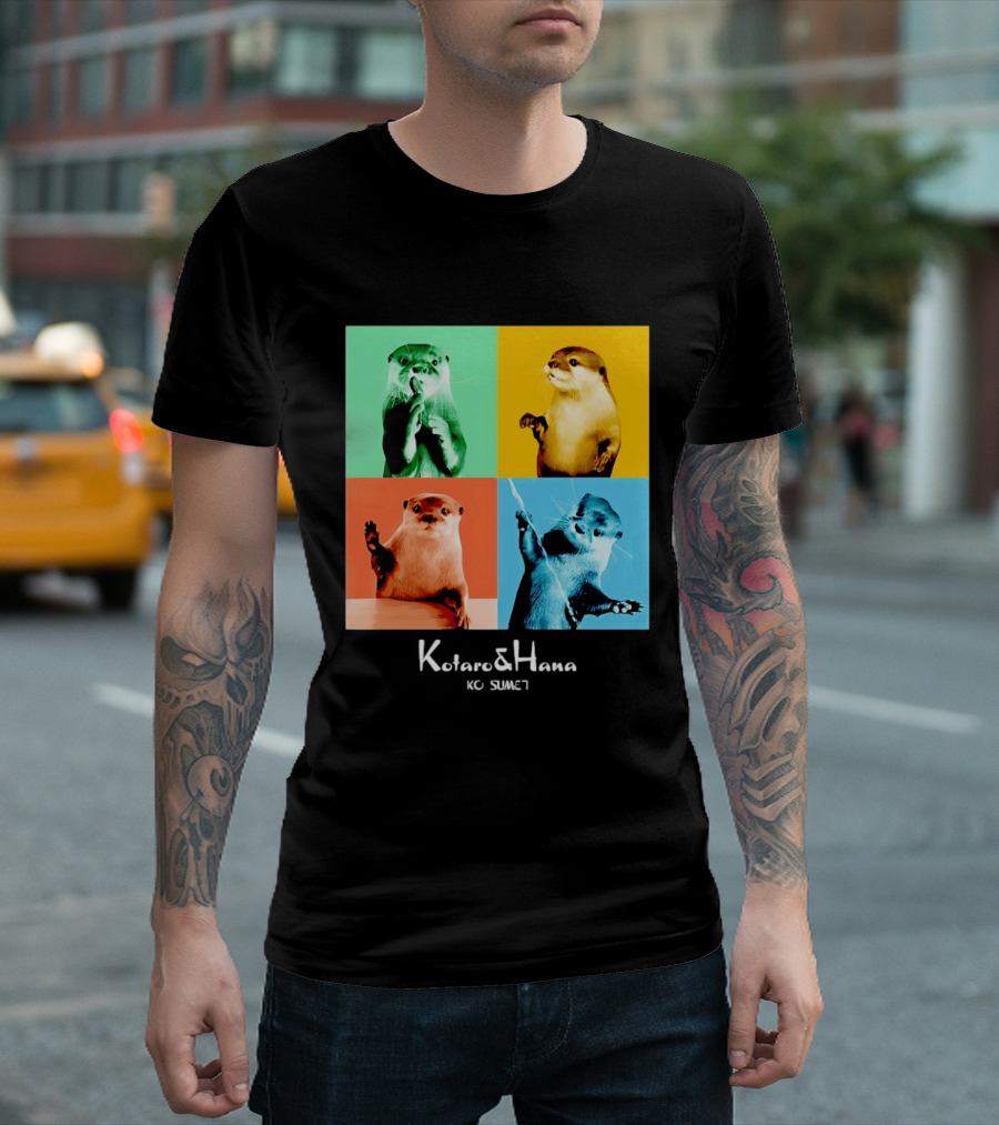 Kotaro And Hana Otters Pop Art Kotsumet T-Shirt