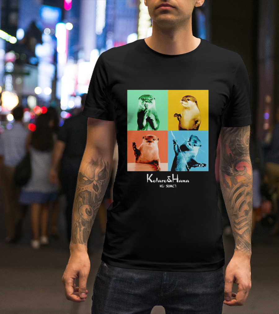 Kotaro And Hana Otters Pop Art Kotsumet T-Shirt