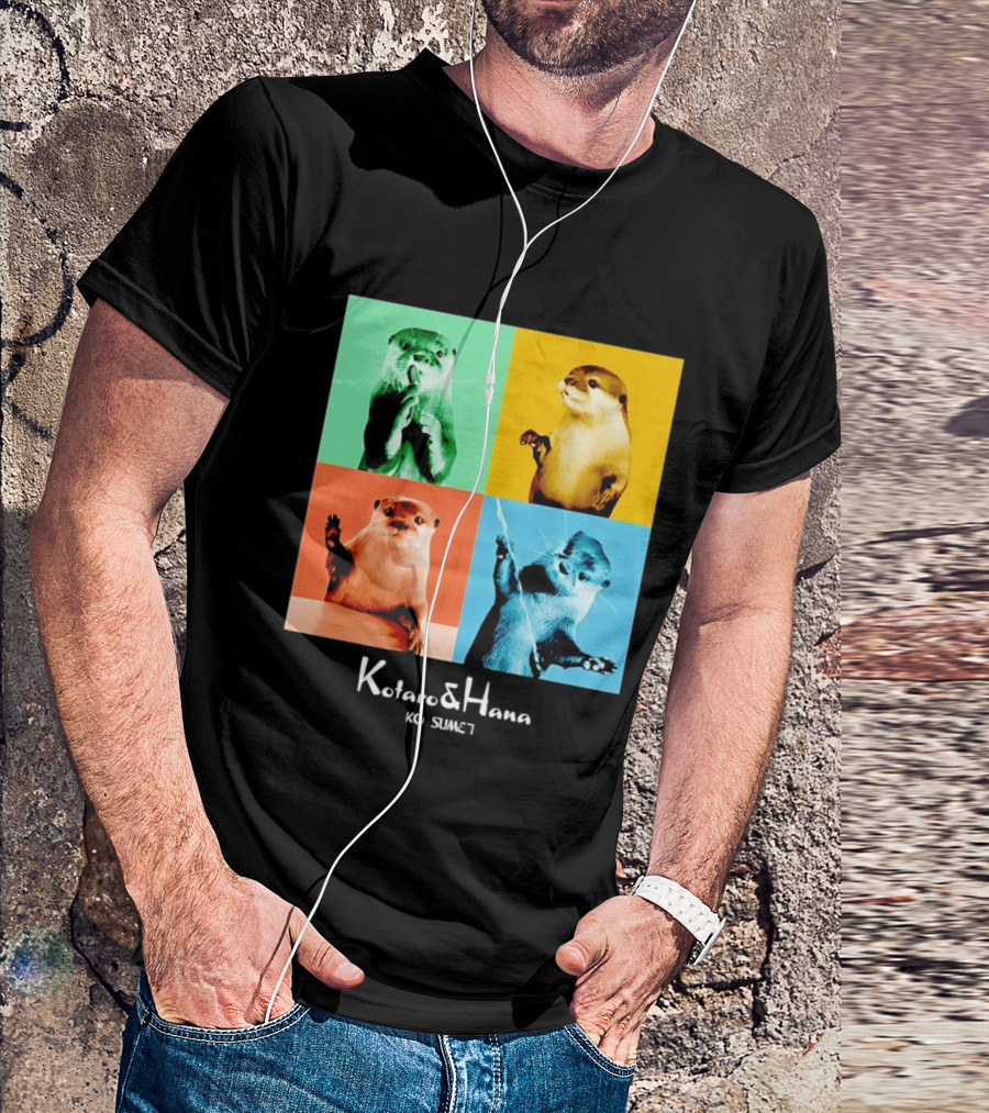 Kotaro And Hana Otters Pop Art Kotsumet T-Shirt