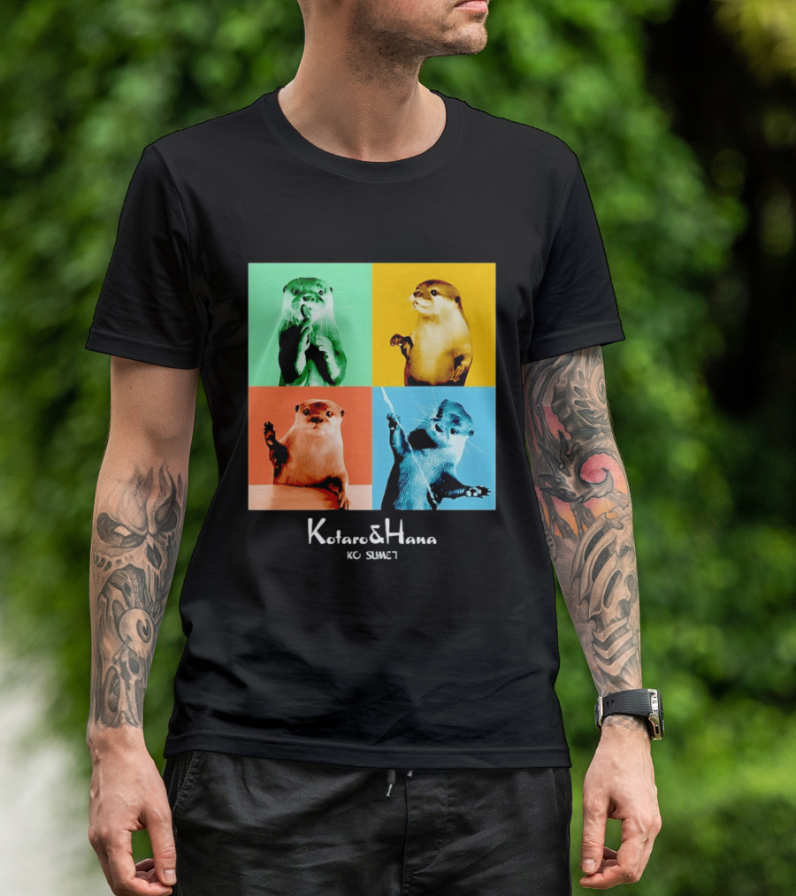 Kotaro And Hana Otters Pop Art Kotsumet T-Shirt