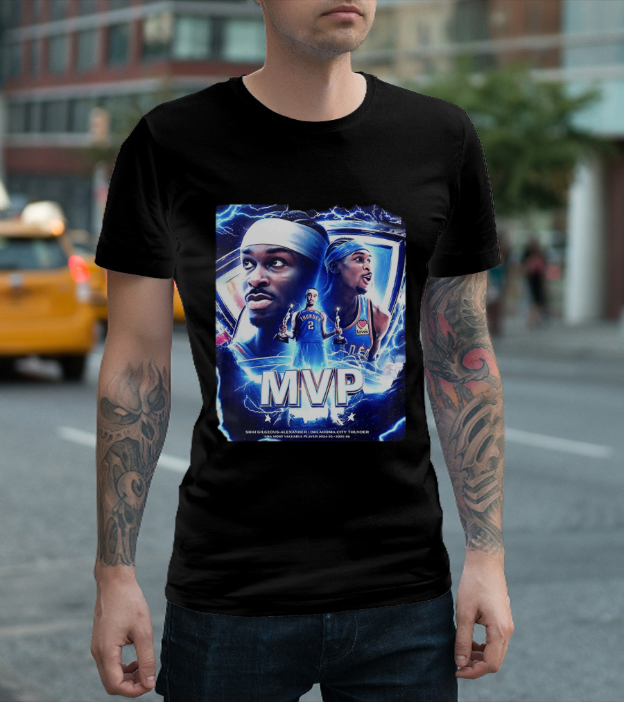 Shai Gilgeous Alexander Oklahoma City Thunder MVP NBA Most Valuable Player 2024 25 2025 26 T-Shirt