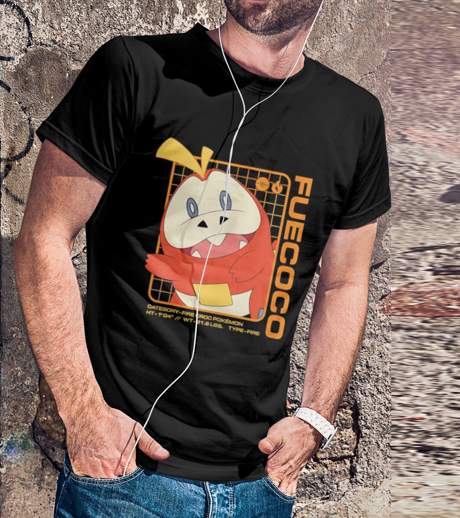 Fuecoco Fire Croc Pokémon Character Art Kanto Region T-Shirt