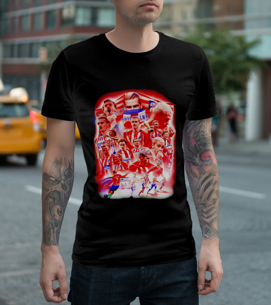 Atlético De Madrid Antoine Griezmann Fan Collage 2026 T-Shirt