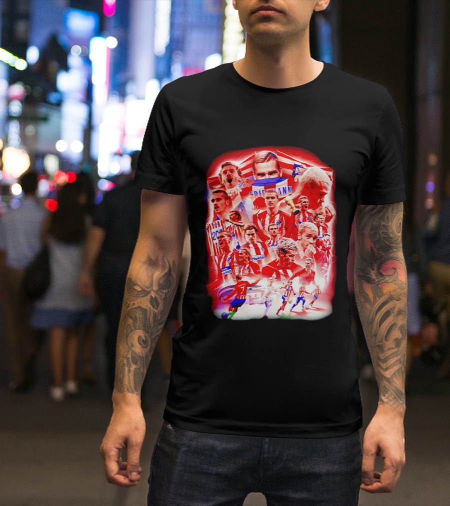 Atlético De Madrid Antoine Griezmann Fan Collage 2026 T-Shirt