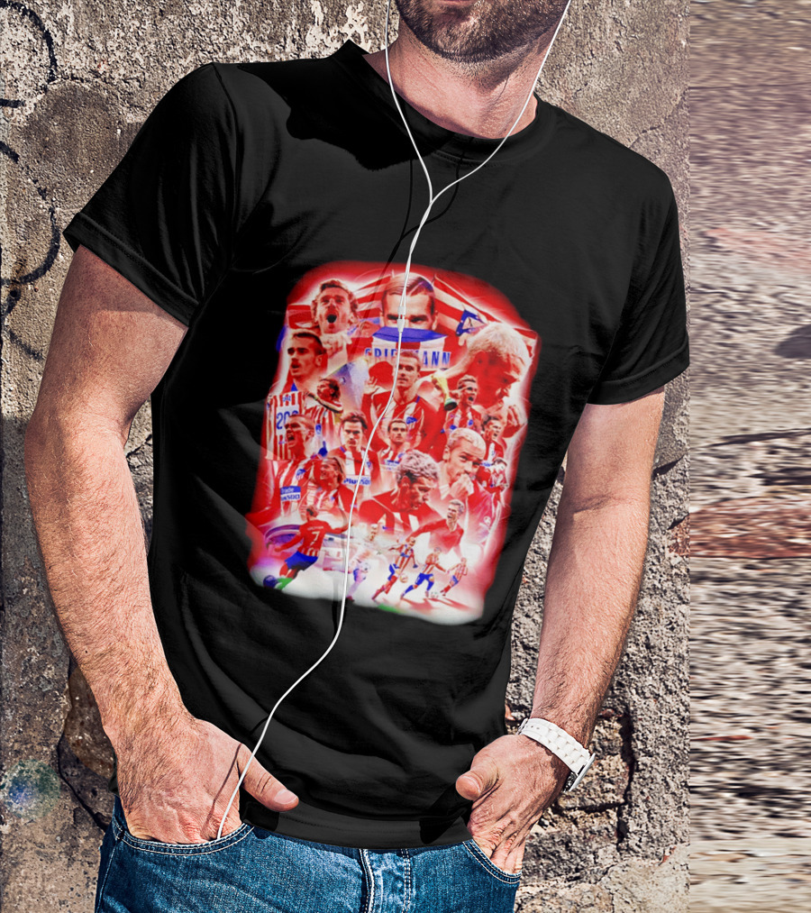 Atlético De Madrid Antoine Griezmann Fan Collage 2026 T-Shirt