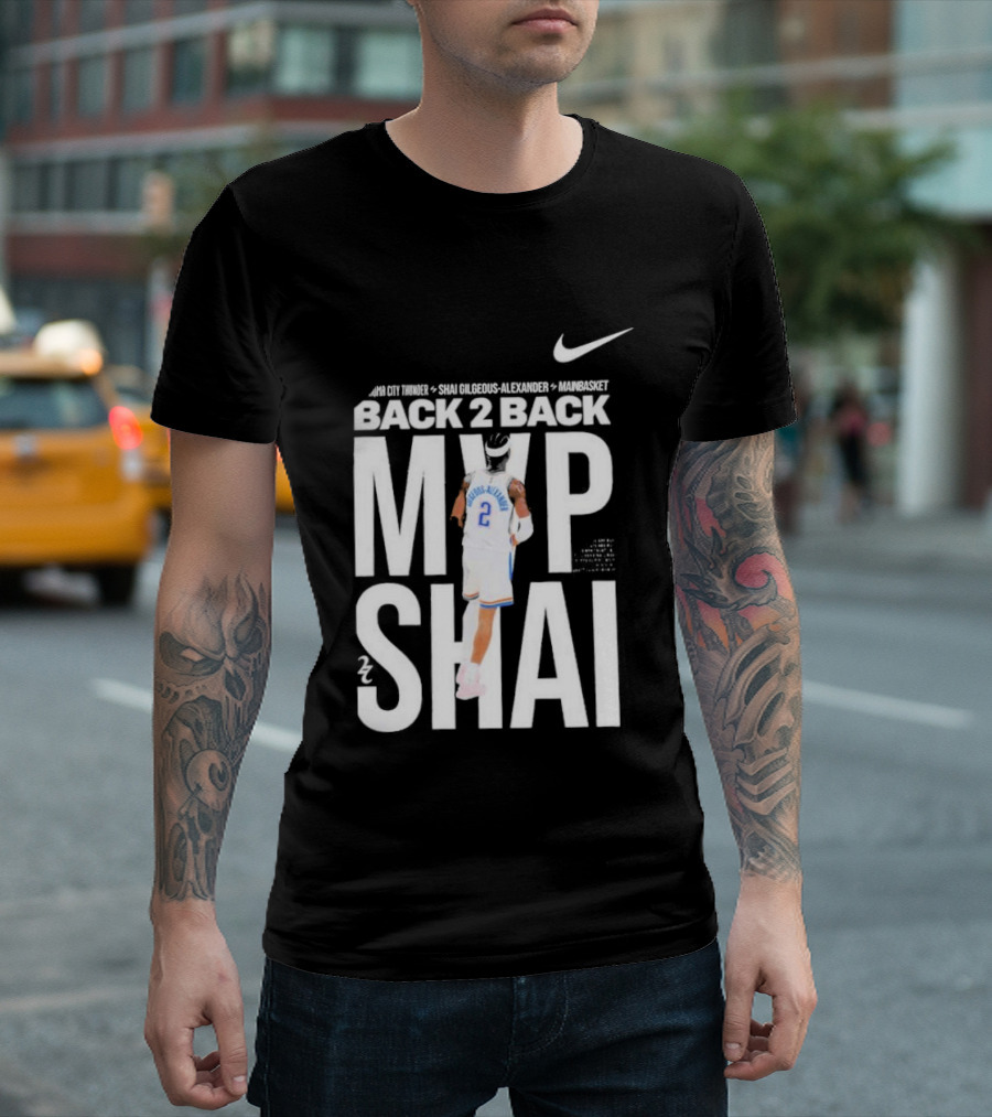 SGA Shai Gilgeous Alexander Back 2 Back MVP OKC Thunder Nike T-Shirt
