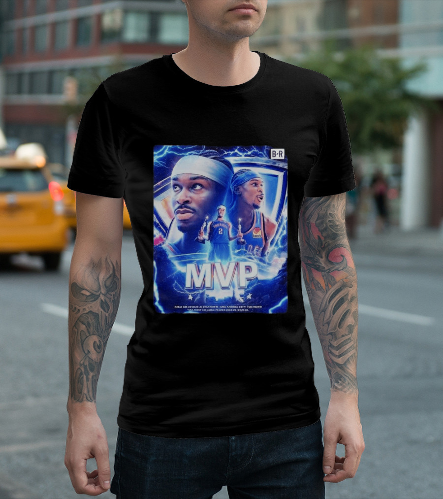 Shai Gilgeous Alexander MVP Thunder 2024 Electrifying Tribute B/R Edition T-Shirt