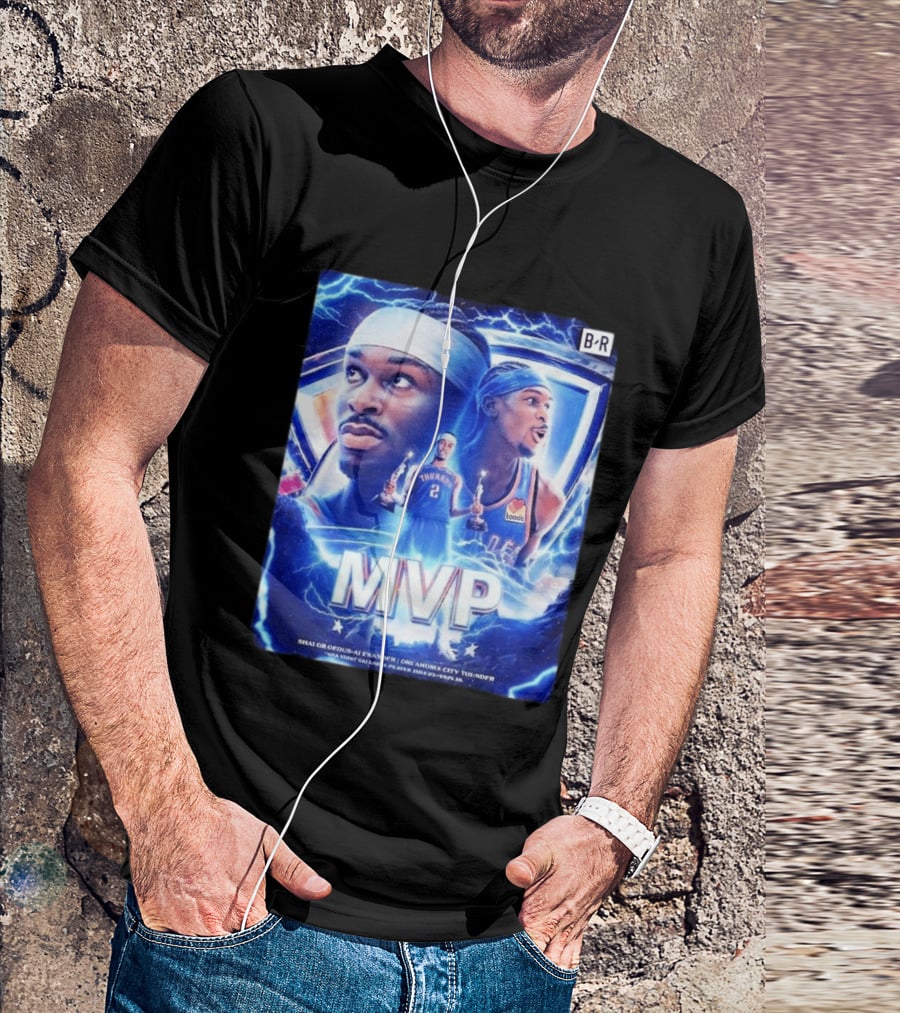Shai Gilgeous Alexander MVP Thunder 2024 Electrifying Tribute B/R Edition T-Shirt