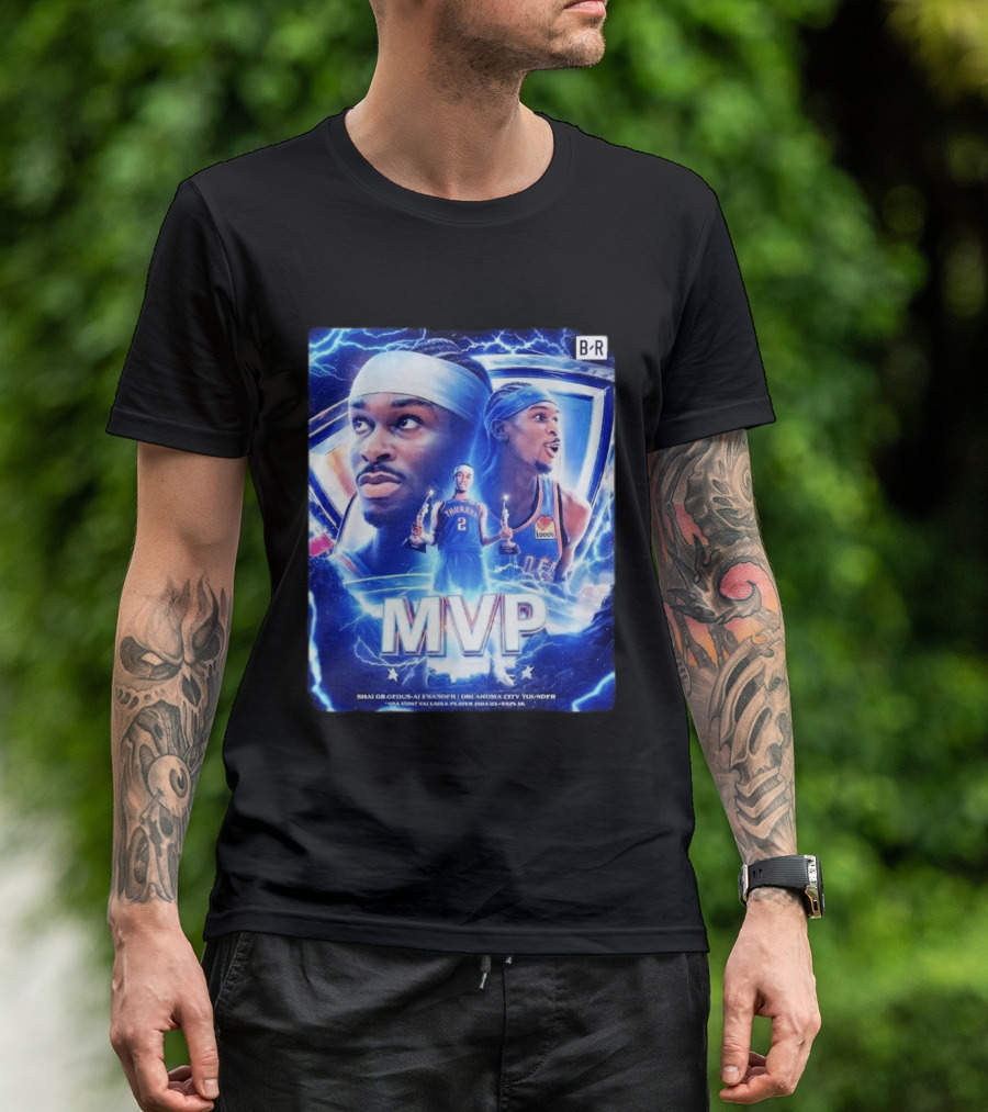 Shai Gilgeous Alexander MVP Thunder 2024 Electrifying Tribute B/R Edition T-Shirt