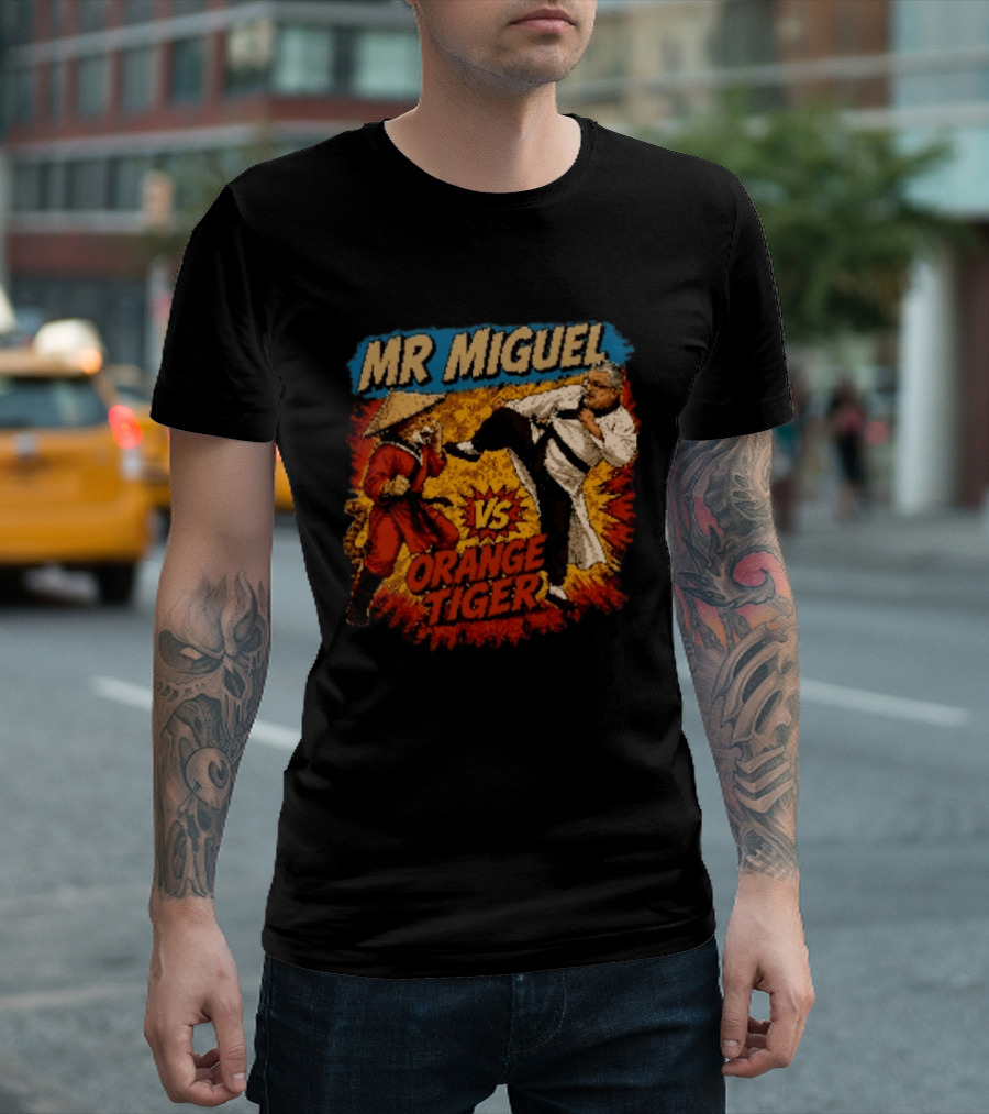 Mr Miguel Vs Orange Tiger Martial Arts Showdown T-Shirt