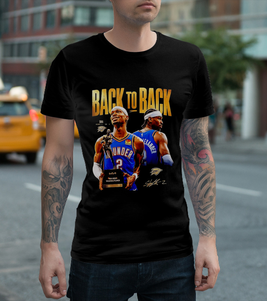 Shai Gilgeous Alexander Back To Back 2026 NBA MVP OKC Thunder SGA 2 T-Shirt